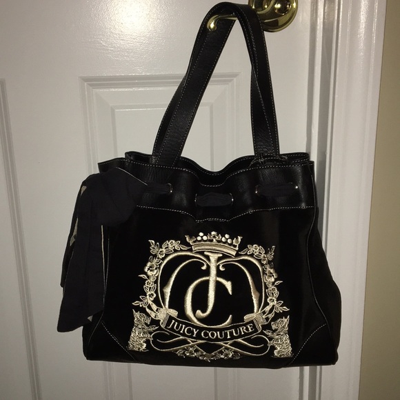 Juicy Couture Original Black Velvet Velour Bag - Picture 3 of 3
